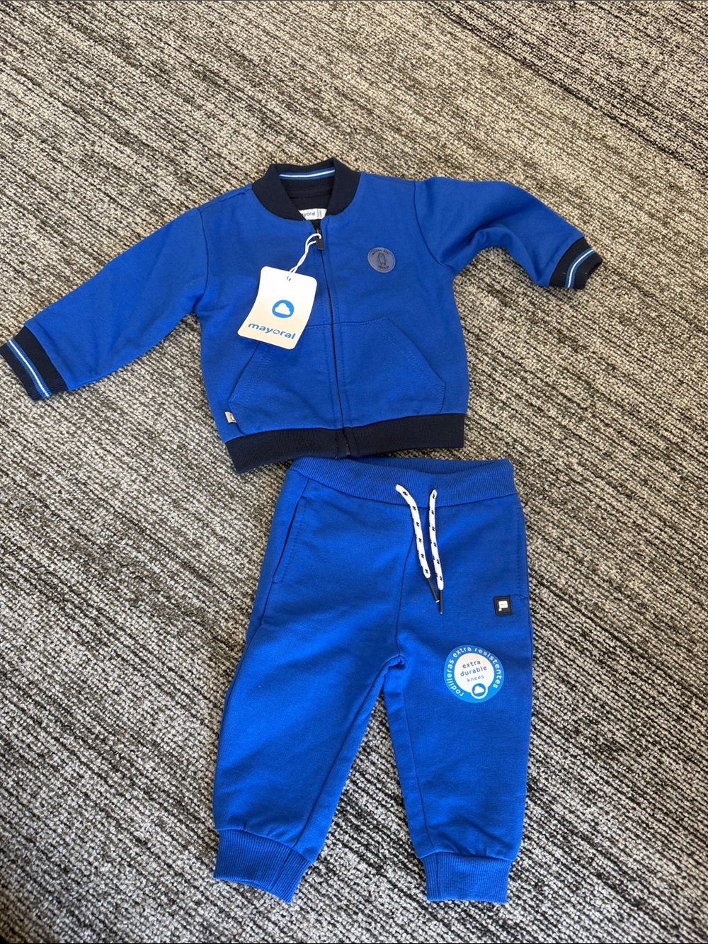 NWT Mayoral Blue Zip Up Jacket & Pants set - 6 Months